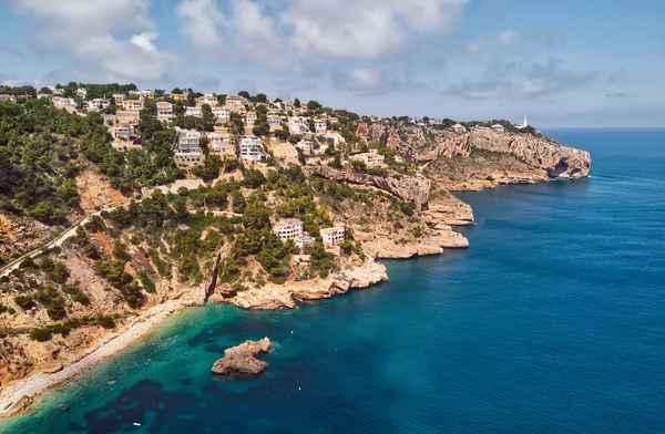 Drone Point Vue Pittoresque Baie Turquoise Lagune Eau Verte Mer — Photo