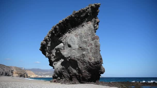 Formazione Rocciosa Insolita Nella Playa Los Muertos Spiaggia Della Zona — Video Stock