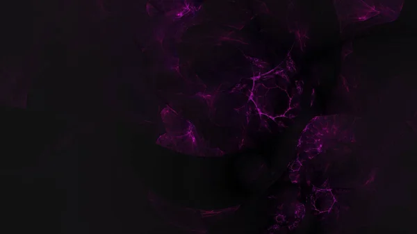 Abstrakcyjny Fraktal Generowany Przez Komputer Fioletowy Różowy Kolor Ciemnym Tle — Zdjęcie stockowe