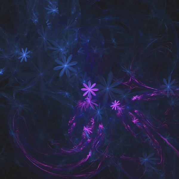 Абстрактный Многоцветный Компьютер Сгенерированный Фрактальным Цветочным Фоном — стоковое фото