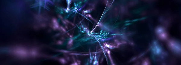 Созданный Компьютером Фрактальный Фон Яркие Огни Абстрактные Синие Фиолетовые Вихри — стоковое фото