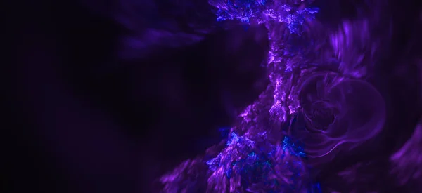 Υπολογιστής Δημιούργησε Φράκταλ Αφηρημένο Υπόβαθρο Violet Και Μπλε Φώτα Πάνω — Φωτογραφία Αρχείου