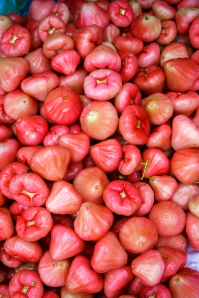 Exotic fruits pink apples, top view — Stock Photo, Image