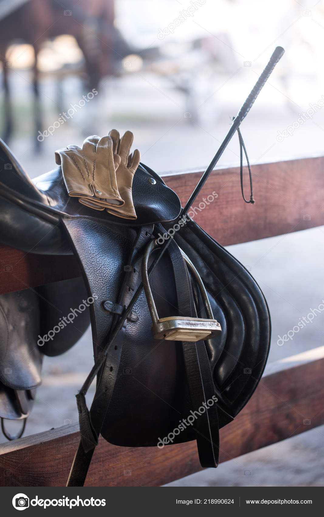 Saddle on the fence — Stock Photo © mallivan #218990624