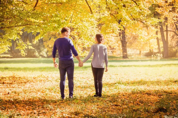 Young couple walking in park Royalty Free Stock Images