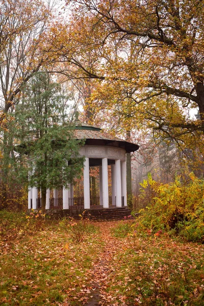 Sonbahar parkta eski çardak — Stok fotoğraf