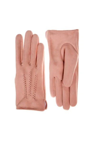 粉色麂皮绒手套 — 图库照片