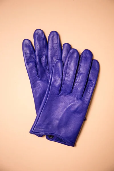 Beautiful Bright Gloves Made Genuine Leather Women — Stock Photo, Image