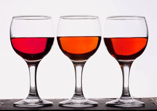 Kolekcja Wina Różowego Szklance — Zdjęcie stockowe
