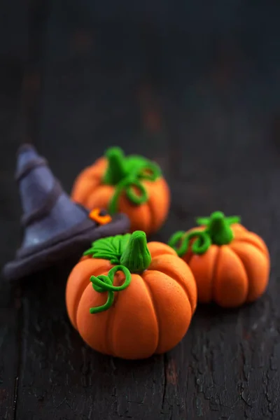 Calabazas Masilla Colores Decoración Para Hornear Para Halloween — Foto de Stock