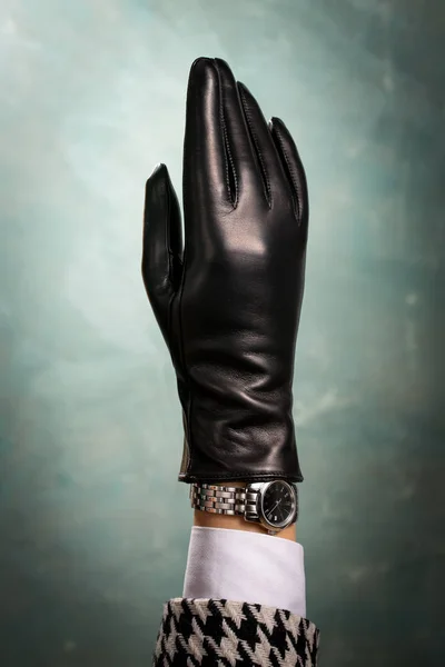 Female Hand Beautiful Leather Glove — Stock Photo, Image