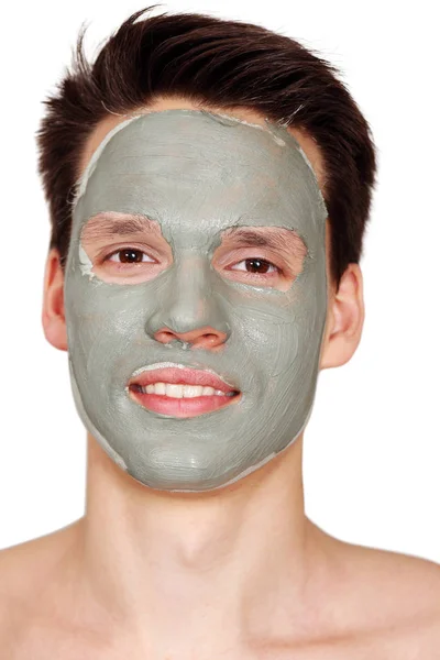 Człowiek Ręcznik Maską Twarzy — Zdjęcie stockowe