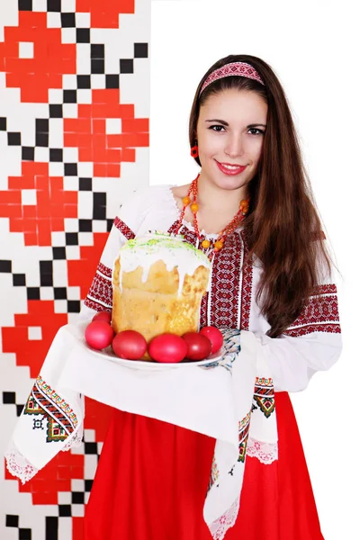 Ukrayna Atıştırmalıklar Ile Geleneksel Paskalya Slav Tatil Tablo Yakınındaki — Stok fotoğraf