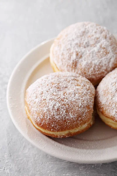 Deliciosos Donuts Exuberantes Berliners Com Açúcar — Fotografia de Stock