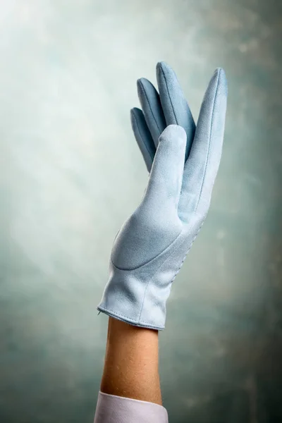 Weibliche Hand Einem Schönen Lederhandschuh — Stockfoto