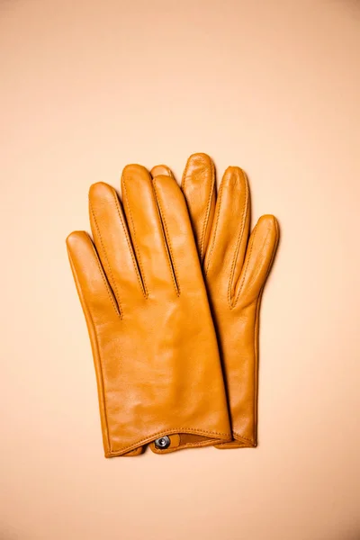 Schöne Helle Handschuhe Aus Echtem Leder Für Frauen — Stockfoto