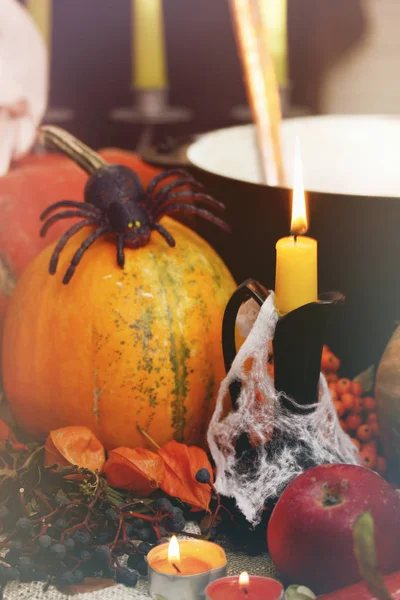 Halloween Nature Morte Avec Des Citrouilles Plan Studio — Photo