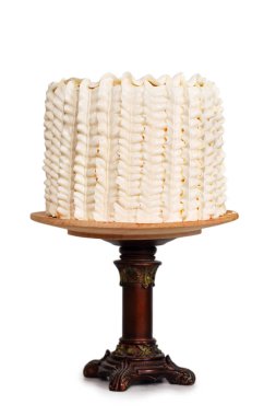 Beyaz arka plan üzerinde izole zarif kek minimalist stilleri