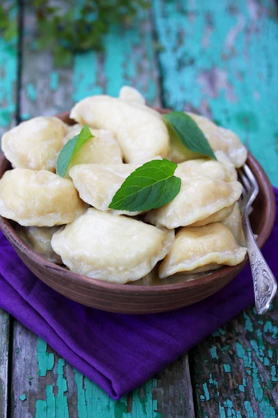 Dumplings Met Cottage Kaas Boter Dessert Slavische — Stockfoto