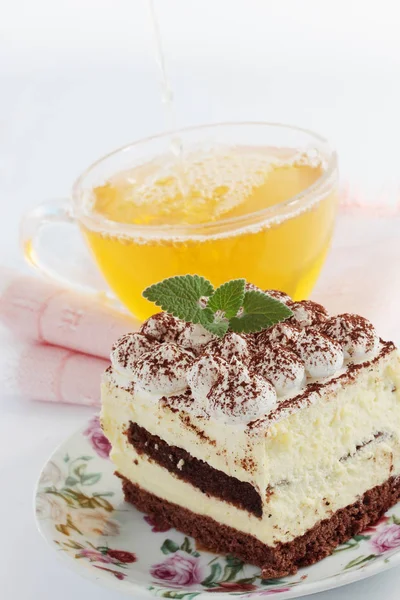 Tasty Gentle Tiramisu Dessert Plate — Stock Photo, Image