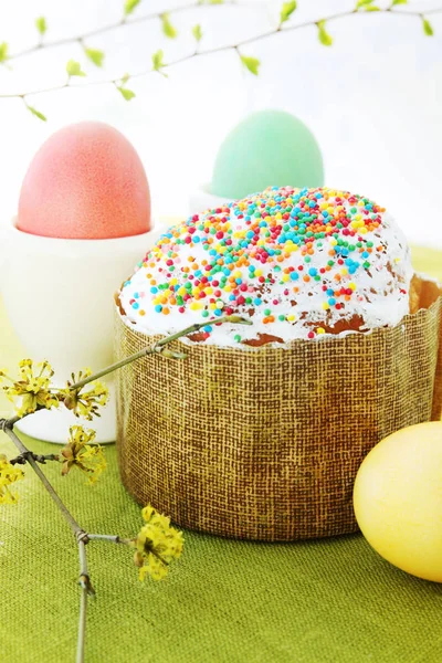 Easter Cakes Eggs Festive Still Life — Stock Photo, Image