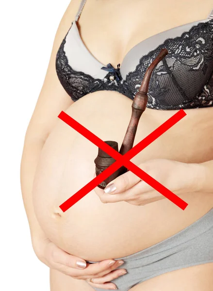 Prohibición Fumar Con Embarazo Concepto —  Fotos de Stock