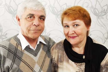 yaşlı çift portre olmak gülümsedi