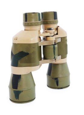 Beyaz arka plan üzerinde izole askeri dürbün
