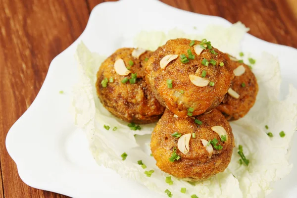 Champiñones Rellenos Con Ajo Cocidos Horno — Foto de Stock