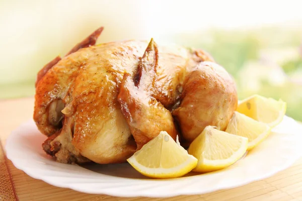 Pollo Arrosto Rubicondo Con Limone Spezie — Foto Stock