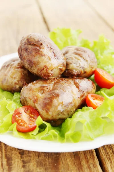 Ukrainian Cuisine Grechanik Pork Internal Fat Stuffed Buckwheat Liver — Stock Photo, Image