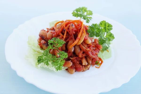 Korean Spicy Salad Beans Carrots — Stock Photo, Image
