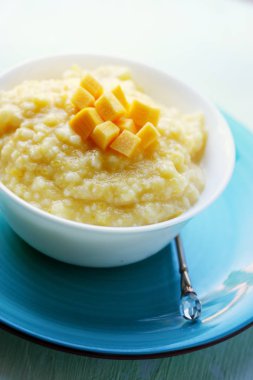 lezzetli tatlı süt yulaf lapası kabak, sağlıklı gıda