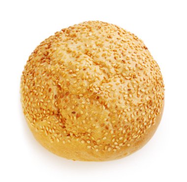 hamburger, izole için susam ile kırmızı topuz