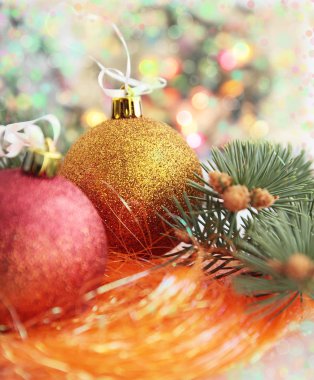 Yeni yıl süslemeleri dekoratif kompozisyon