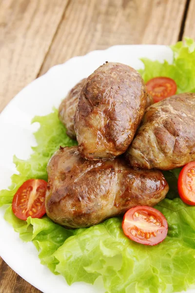 Ukrainian Cuisine Grechanik Pork Internal Fat Stuffed Buckwheat Liver — Stock Photo, Image