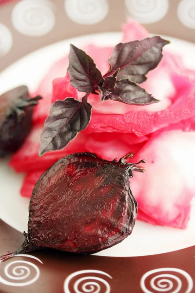 Salad Marinated Cabbage Roasted Beet — Stock Photo, Image