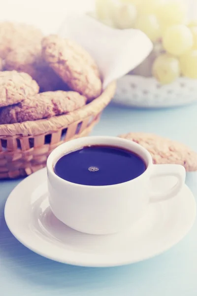 Café Tradicional Desayuno Por Mañana Con Galletas —  Fotos de Stock