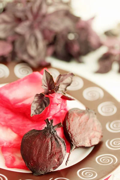 Salad Marinated Cabbage Roasted Beet — Stock Photo, Image