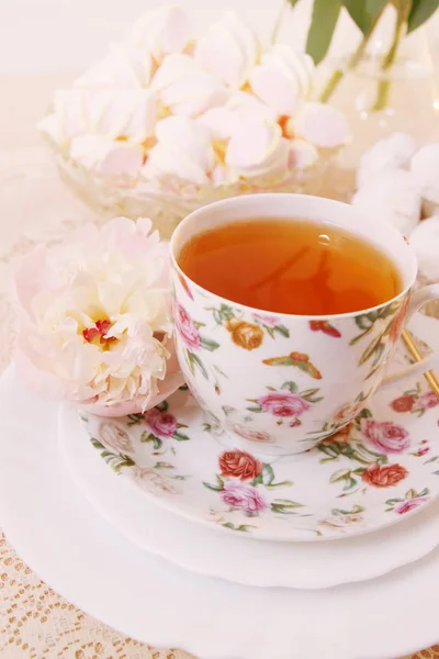 Spring Still Life Morning Tea Dessert — Stock Photo, Image