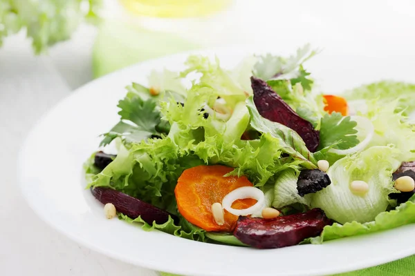 Salad Roast Beetroot Orange Pine Nuts — Stock Photo, Image