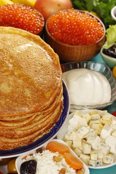 Pancakes Shrove Stuffed Cottage Cheese — Stock Photo, Image