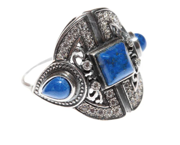 kalsedon beyaz gümüş yüzük