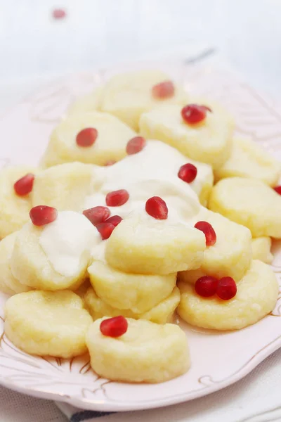Lazy Dumplings Cottage Cheese Dish Ukrainian — Stock Photo, Image