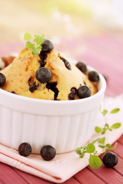 Muffins Fresh Blueberries Baked Oven — Stock Photo, Image