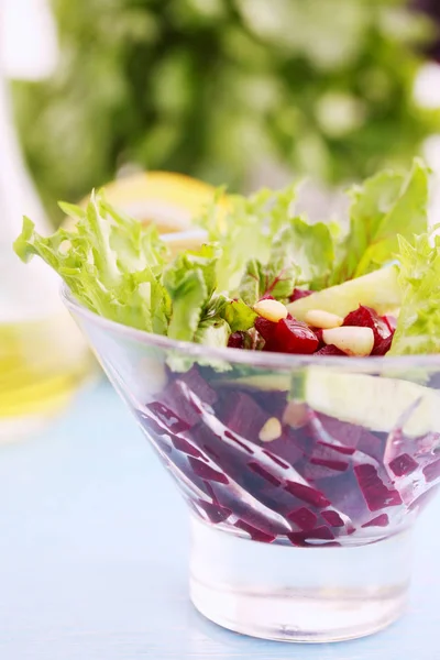 Portion Salad Beetroot Pine Nuts — Stock Photo, Image