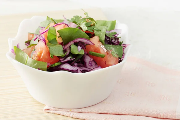 Fresh Salad Tomatoes Cabbage — Stock Photo, Image