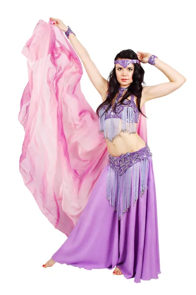 Beautiful Dancer Eastern Costume Scarf — Stock Photo, Image