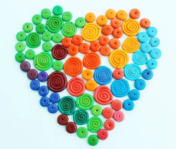 Plastic Beads Form Heart — Stock Photo, Image