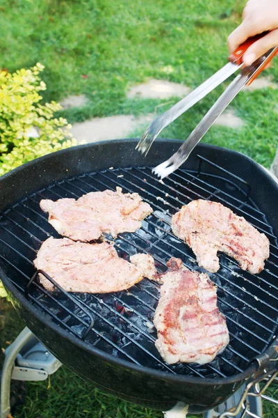 Carne Deliciosa Suculenta Assada Grelha — Fotografia de Stock